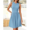 image:imageZESICA Womens 2026 Summer Sleeveless Pleated Mini DressSky