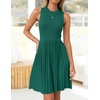 image:imageZESICA Womens 2026 Summer Sleeveless Pleated Mini DressTeal