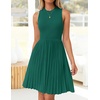 image:imageZESICA Womens 2026 Summer Sleeveless Pleated Mini DressTeal