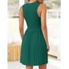 image:imageZESICA Womens 2026 Summer Sleeveless Pleated Mini DressTeal