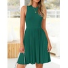 image:imageZESICA Womens 2026 Summer Sleeveless Pleated Mini DressTeal
