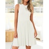 image:imageZESICA Womens 2026 Summer Sleeveless Pleated Mini DressWhite