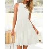 image:imageZESICA Womens 2026 Summer Sleeveless Pleated Mini DressWhite