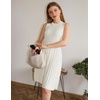 image:imageZESICA Womens 2026 Summer Sleeveless Pleated Mini DressWhite