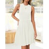 image:imageZESICA Womens 2026 Summer Sleeveless Pleated Mini DressWhite