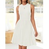image:imageZESICA Womens 2026 Summer Sleeveless Pleated Mini DressWhite