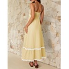 image:imageZESICA Womens 2026 Summer Spaghetti Straps Midi DressYellow