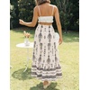image:imageZESICA Womens Bohemian Floral Printed Elastic Waist A Line Maxi SkirtApricot