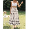 image:imageZESICA Womens Bohemian Floral Printed Elastic Waist A Line Maxi SkirtApricot