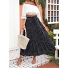image:imageZESICA Womens Bohemian Floral Printed Elastic Waist A Line Maxi SkirtBlack