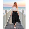 image:imageZESICA Womens Bohemian Floral Printed Elastic Waist A Line Maxi SkirtBlack