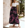 image:imageZESICA Womens Bohemian Floral Printed Elastic Waist A Line Maxi SkirtBlackrose