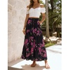 image:imageZESICA Womens Bohemian Floral Printed Elastic Waist A Line Maxi SkirtBlackrose