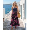 image:imageZESICA Womens Bohemian Floral Printed Elastic Waist A Line Maxi SkirtBlackrose