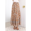 image:imageZESICA Womens Bohemian Floral Printed Elastic Waist A Line Maxi SkirtClay