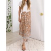 image:imageZESICA Womens Bohemian Floral Printed Elastic Waist A Line Maxi SkirtClay