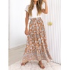 image:imageZESICA Womens Bohemian Floral Printed Elastic Waist A Line Maxi SkirtClay