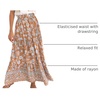 image:imageZESICA Womens Bohemian Floral Printed Elastic Waist A Line Maxi SkirtClay