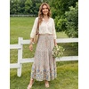 image:imageZESICA Womens Bohemian Floral Printed Elastic Waist A Line Maxi SkirtCream