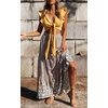 image:imageZESICA Womens Bohemian Floral Printed Elastic Waist A Line Maxi SkirtCream