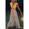 image:imageZESICA Womens Bohemian Floral Printed Elastic Waist A Line Maxi SkirtCream