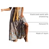 image:imageZESICA Womens Bohemian Floral Printed Elastic Waist A Line Maxi SkirtCream