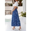 image:imageZESICA Womens Bohemian Floral Printed Elastic Waist A Line Maxi SkirtDarkblue