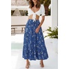 image:imageZESICA Womens Bohemian Floral Printed Elastic Waist A Line Maxi SkirtDarkblue