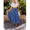 image:imageZESICA Womens Bohemian Floral Printed Elastic Waist A Line Maxi SkirtDarkblue