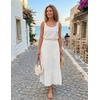 image:imageZESICA Womens Bohemian Floral Printed Elastic Waist A Line Maxi SkirtIvory