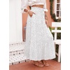 image:imageZESICA Womens Bohemian Floral Printed Elastic Waist A Line Maxi SkirtIvory