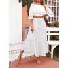 image:imageZESICA Womens Bohemian Floral Printed Elastic Waist A Line Maxi SkirtIvory