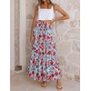 image:imageZESICA Womens Bohemian Floral Printed Elastic Waist A Line Maxi SkirtLightblue