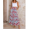 image:imageZESICA Womens Bohemian Floral Printed Elastic Waist A Line Maxi SkirtLightblue