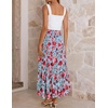 image:imageZESICA Womens Bohemian Floral Printed Elastic Waist A Line Maxi SkirtLightblue