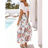 image:imageZESICA Womens Bohemian Floral Printed Elastic Waist A Line Maxi SkirtNewwhite