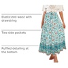 image:imageZESICA Womens Bohemian Floral Printed Elastic Waist A Line Maxi SkirtTurquoise