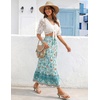 image:imageZESICA Womens Bohemian Floral Printed Elastic Waist A Line Maxi SkirtTurquoise