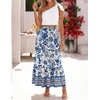 image:imageZESICA Womens Bohemian Floral Printed Elastic Waist A Line Maxi SkirtVintageblue