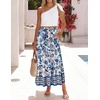 image:imageZESICA Womens Bohemian Floral Printed Elastic Waist A Line Maxi SkirtVintageblue