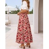 image:imageZESICA Womens Bohemian Floral Printed Elastic Waist A Line Maxi SkirtVintagepink