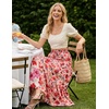 image:imageZESICA Womens Bohemian Floral Printed Elastic Waist A Line Maxi SkirtVintagepink