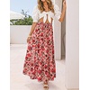 image:imageZESICA Womens Bohemian Floral Printed Elastic Waist A Line Maxi SkirtVintagepink