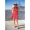 image:imageZESICA Womens Boho Square Neck Puff Sleeve Smocked Tiered A Line Mini DressWatermelon