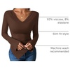 image:imageZESICA Womens Cowl Neck Long Sleeve Ruched Fitted Going Out TopsBrown