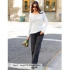 image:imageZESICA Womens Cowl Neck Long Sleeve Ruched Fitted Going Out TopsWhite