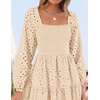 image:imageZESICA Womens Eyelet Long Sleeve Maxi Wedding Guest DressesApricot
