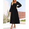 image:imageZESICA Womens Eyelet Long Sleeve Maxi Wedding Guest DressesBlack