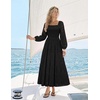 image:imageZESICA Womens Eyelet Long Sleeve Maxi Wedding Guest DressesBlack