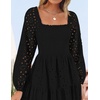 image:imageZESICA Womens Eyelet Long Sleeve Maxi Wedding Guest DressesBlack